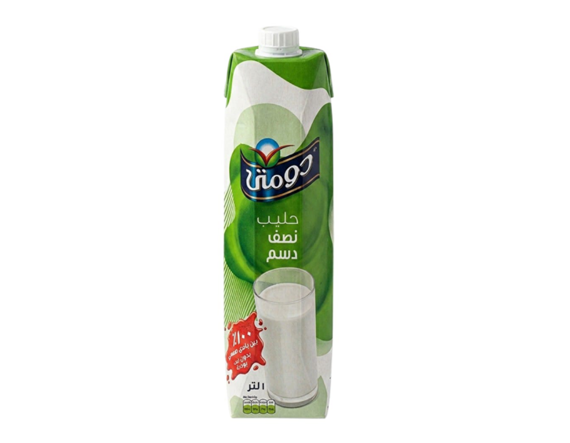 صورة دومتي لبن نصف دسم 1 لتر