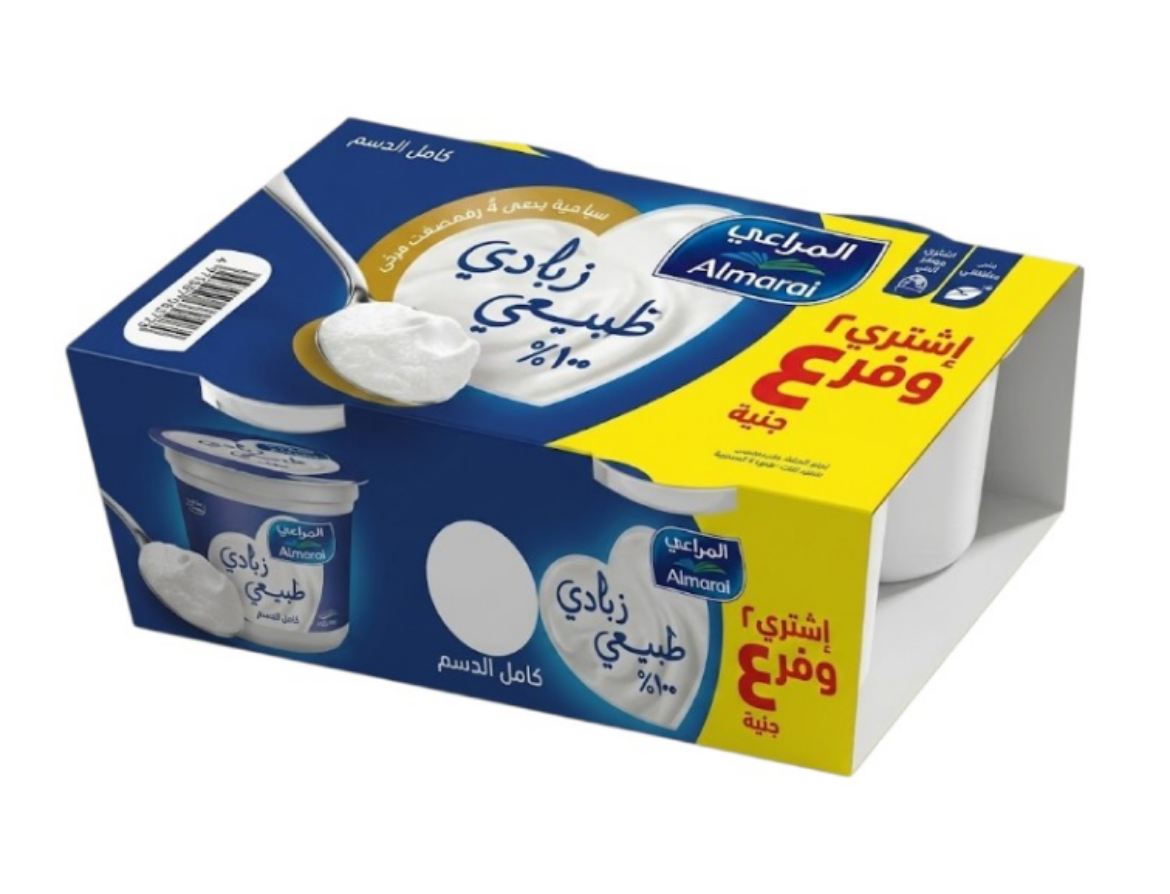 صورة زبادي المراعي طبيعي 4 وفر 2 جنيه 75 جم