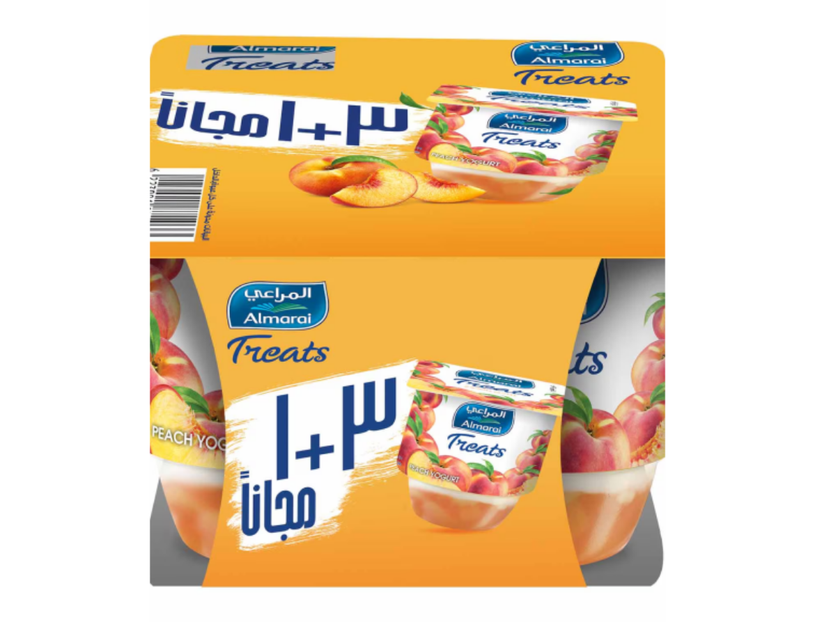 صورة زبادي تريتس خوخ 3+1 105 جم
